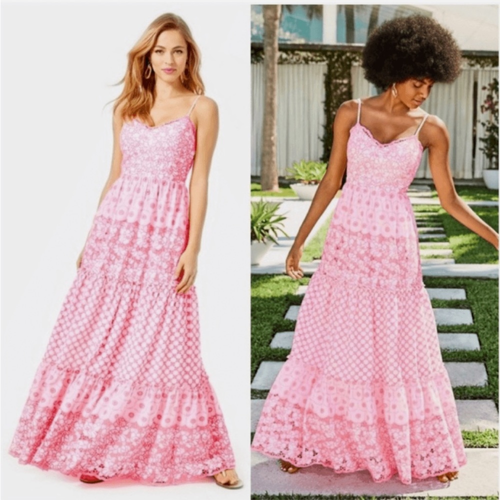 Lilly Pulitzer Garden Gate Eyelet Kyla Maxi Dress